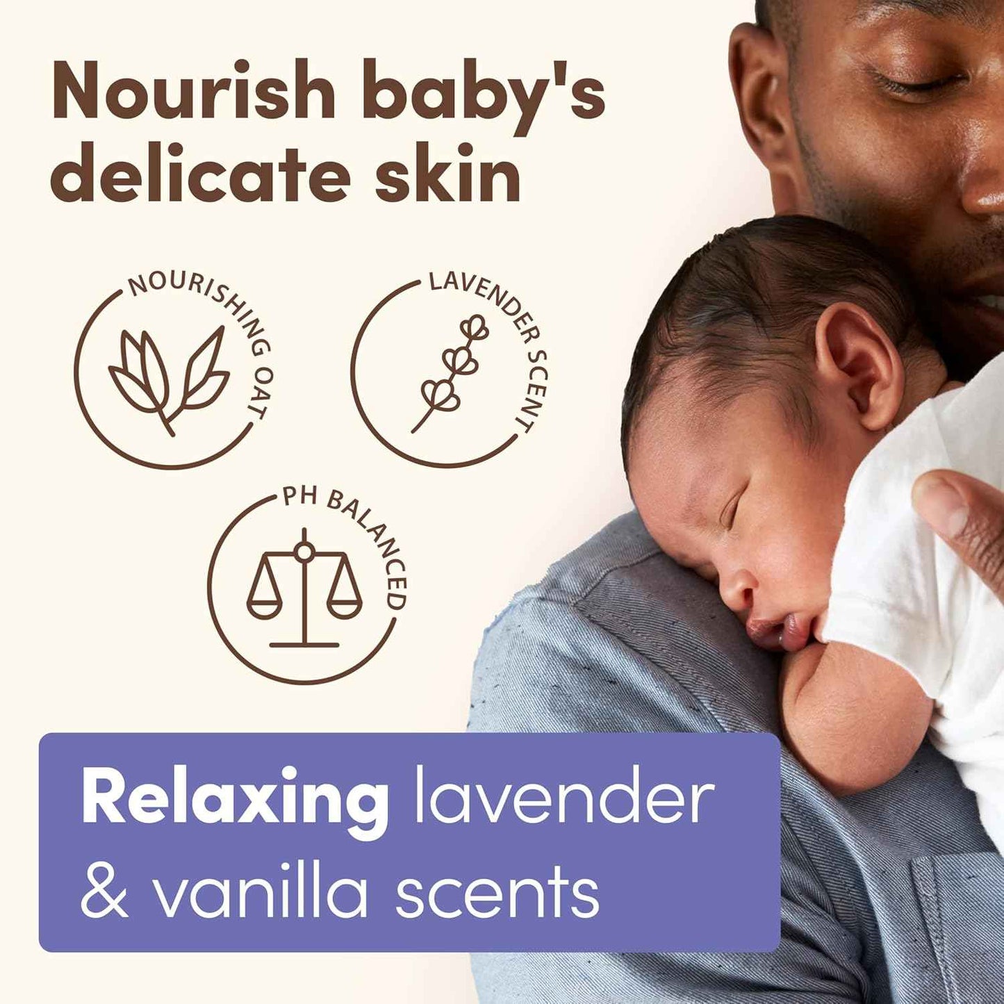Aveeno Baby Calming Comfort Moisturizing Body Lotion with Relaxing Lavender & Vanilla Scents, Non-Greasy Baby Lotion, Nourishing Prebiotic Oatmeal, Paraben- & Phthalate-Free