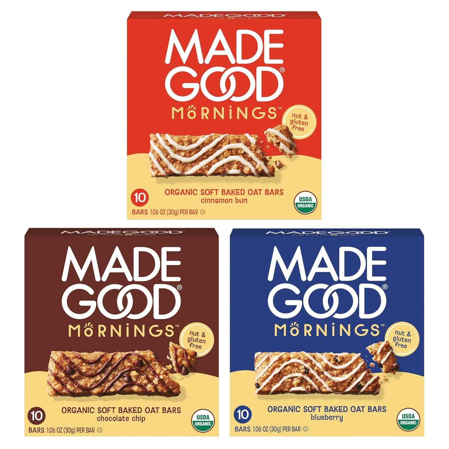 MadeGood Mornings Soft-Baked Oat Bars