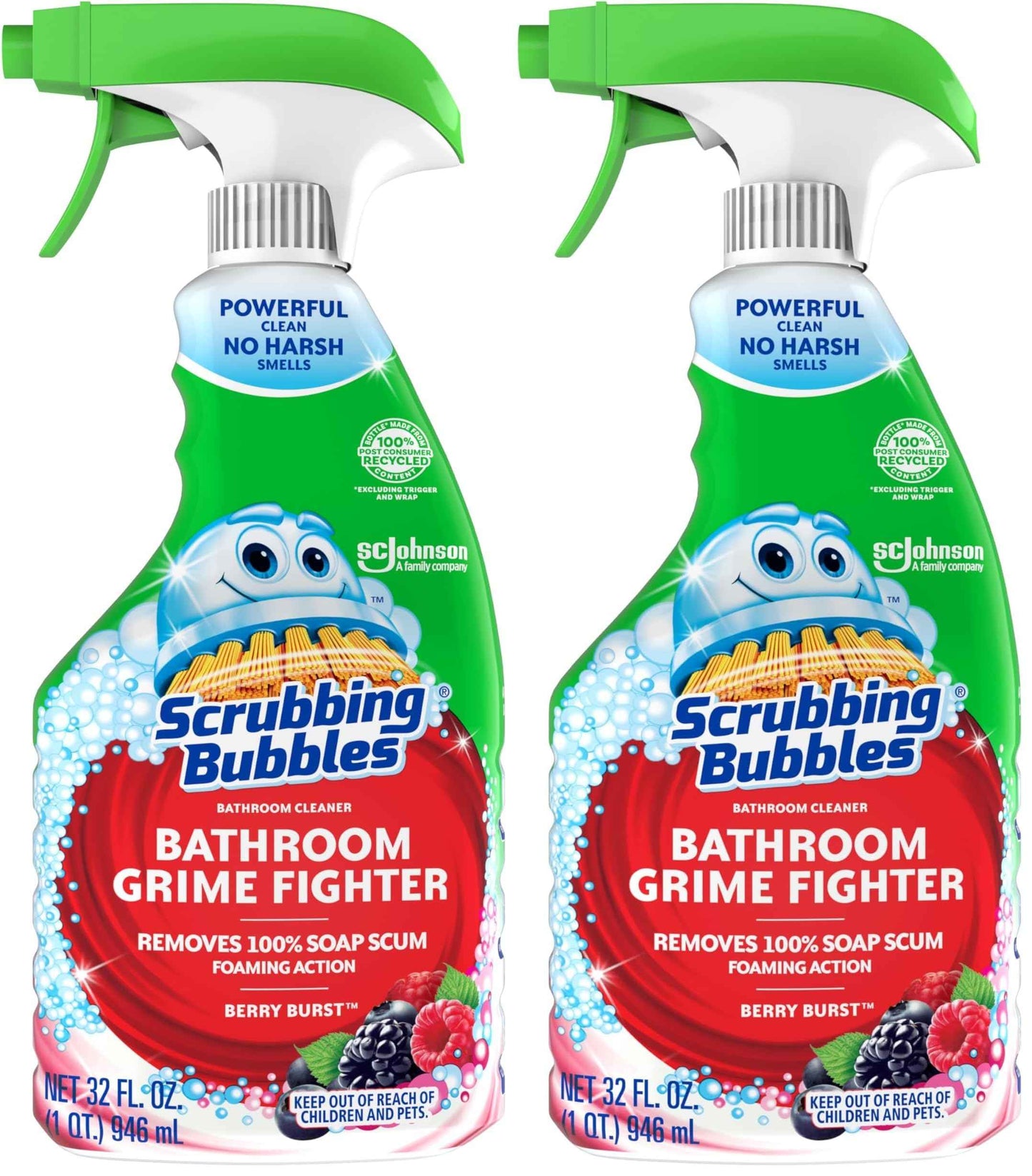Scrubbing Bubbles Bathroom and Shower Cleaner Disinfectant Spray, Bathroom Grime Fighter, Citrus Scent, 32oz