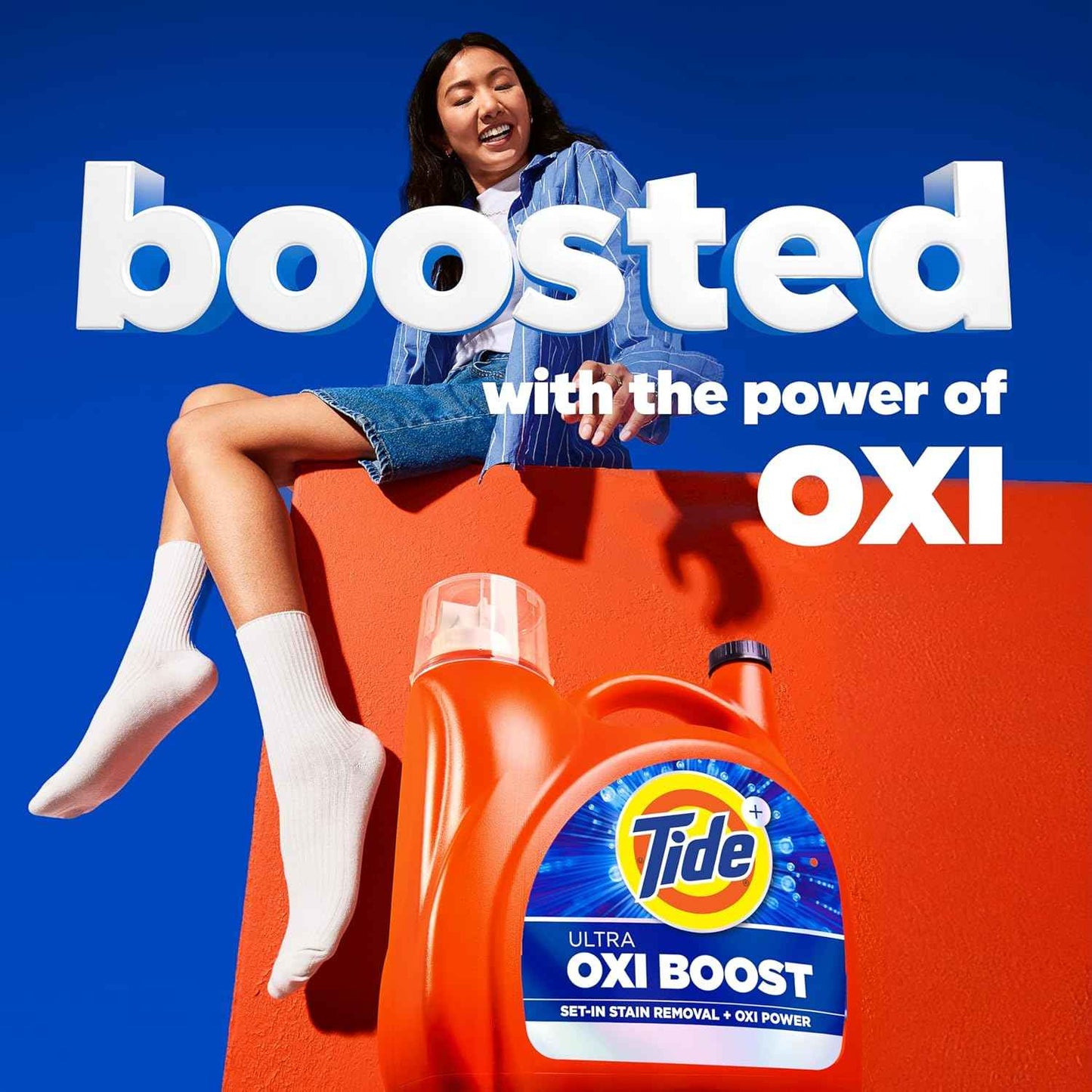 Tide Ultra Oxi Boost Liquid Laundry Detergent, Advanced Stain Remover with Extra Oxi Power