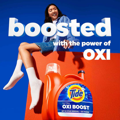 Tide Ultra Oxi Boost Liquid Laundry Detergent, Advanced Stain Remover with Extra Oxi Power