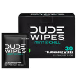 On-The-Go Flushable Wipes - 1 Pack, 30 Wipes - Mint Chill Extra-Large Individually Wrapped Adult Wet Wipes  - Septic and Sewer Safe