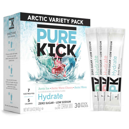 Pure Kick Hydration Singles To Go Drink Mix, Includes 12 Boxes with 6 Packets in each Box, 72 Total Packets