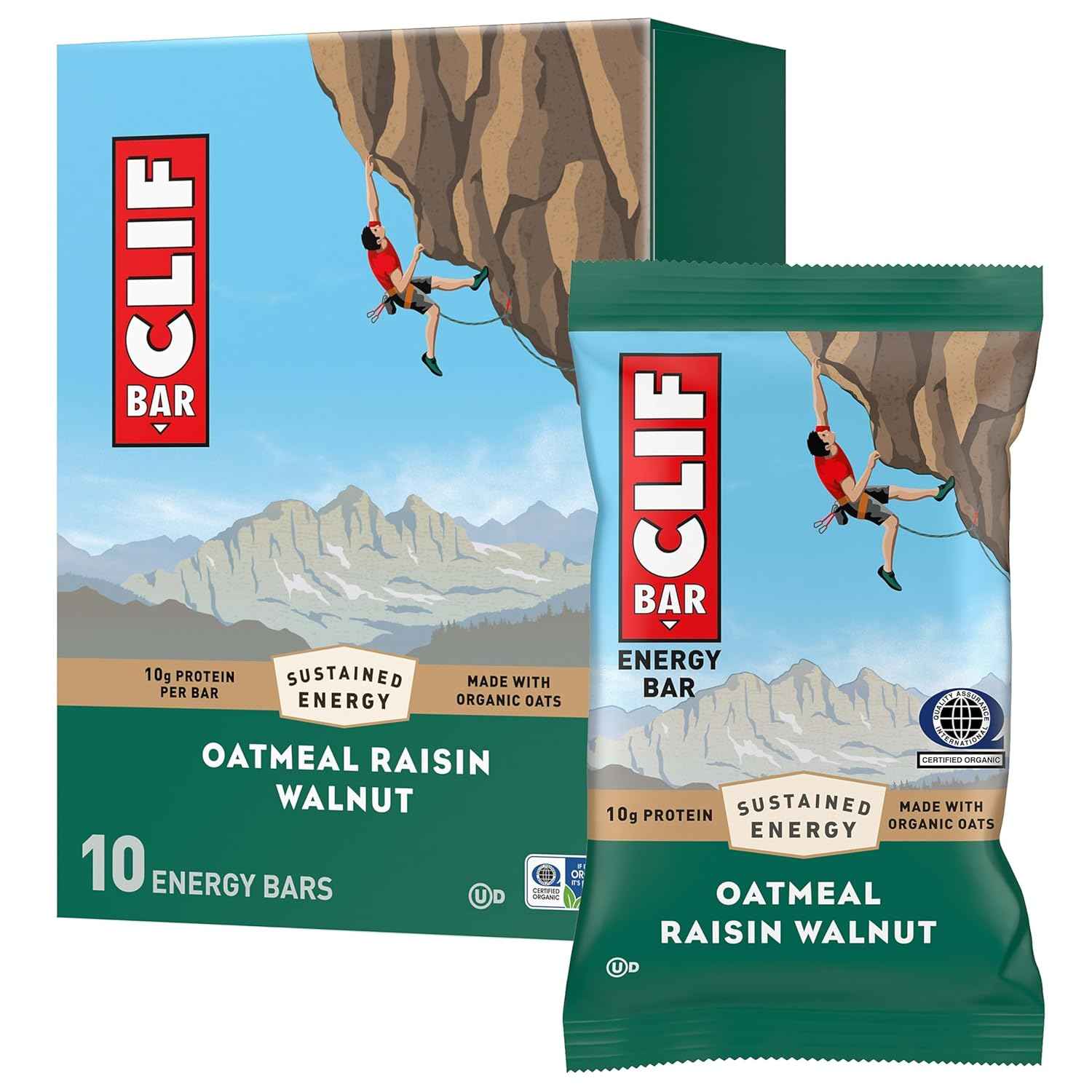 CLIF BAR - Energy Protein Bars - Oatmeal Raisin Walnut - Made with Organic Oats - Energy Bars - Non-GMO