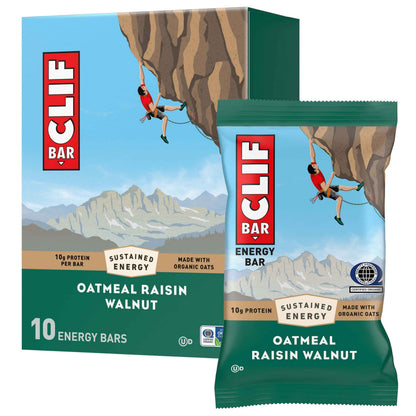 CLIF BAR - Energy Protein Bars - Oatmeal Raisin Walnut - Made with Organic Oats - Energy Bars - Non-GMO
