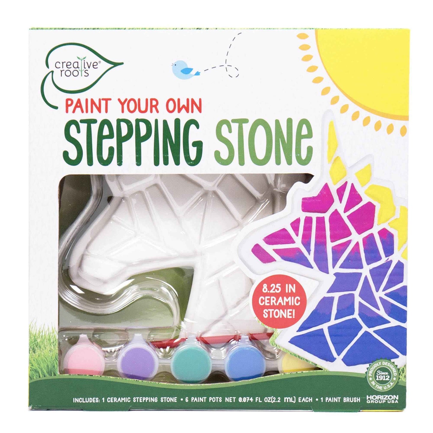Creative Roots Paint Your Own Garden Stone, Craft Kits, Stepping Stones Kit for Kids, Ceramics to Paint, Ages 6+