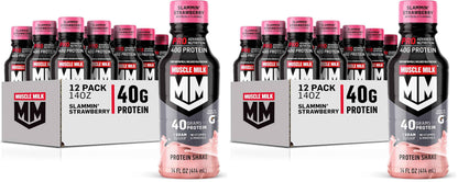 Muscle Milk Pro Advanced Nutrition Protein Shake, 14 Fl Oz Bottle, 12 Pack, 40g Protein, 1g Sugar, 16 Vitamins & Minerals, 6g Fiber, Workout Recovery, Packaging May Vary