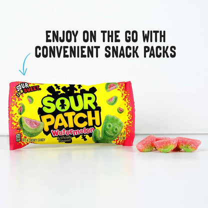 SOUR PATCH KIDS Watermelon Soft & Chewy Candy, Bulk Candy, 24 - 2 oz Bags