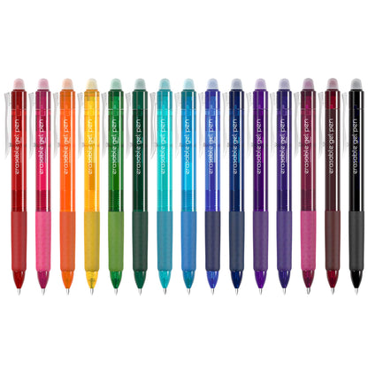 Vanstek 15 Colors Retractable Erasable Gel Pens Clicker, Fine Point(0.7), Make Mistakes Disappear, Premium Comfort Grip for Drawing Writing Planner and School Supplies