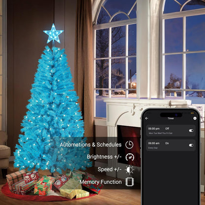 Brizled_Smart_Christmas_Tree_Topper,_7.5"_11_LED_Lighted_Star_Tree_Topper,_WiFi_Voice_Control_Xmas_Star,_App_Controlled_RGB_Color_Changing_Xmas_Treetop_Works_with_Alexa_&_Google_Home_for_Holiday_Tree