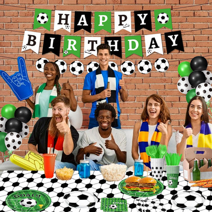 170_PCS_Soccer_Party_Decorations,_Soccer_Birthday_Party_Decorations_-_Includes_Plates,_Napkins,_Cups,_Banner,_Balloons,_Tablecloth,_Knives,_Forks_for_Sports_Soccer_Theme_Party_Decorations,_Serve_24