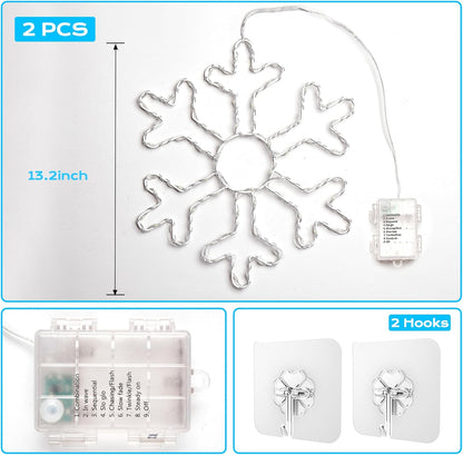 BlcTec_2_Pack_Big_Christmas_Snowflakes_Lights,_13_Inch_Durable_Metal_Frame_Snowflakes_with_Remote_Control,_8_Modes,_Timer,_Waterproof_Battery_Operated_Snowflake_Lights_for_Christmas_Party_Decorations