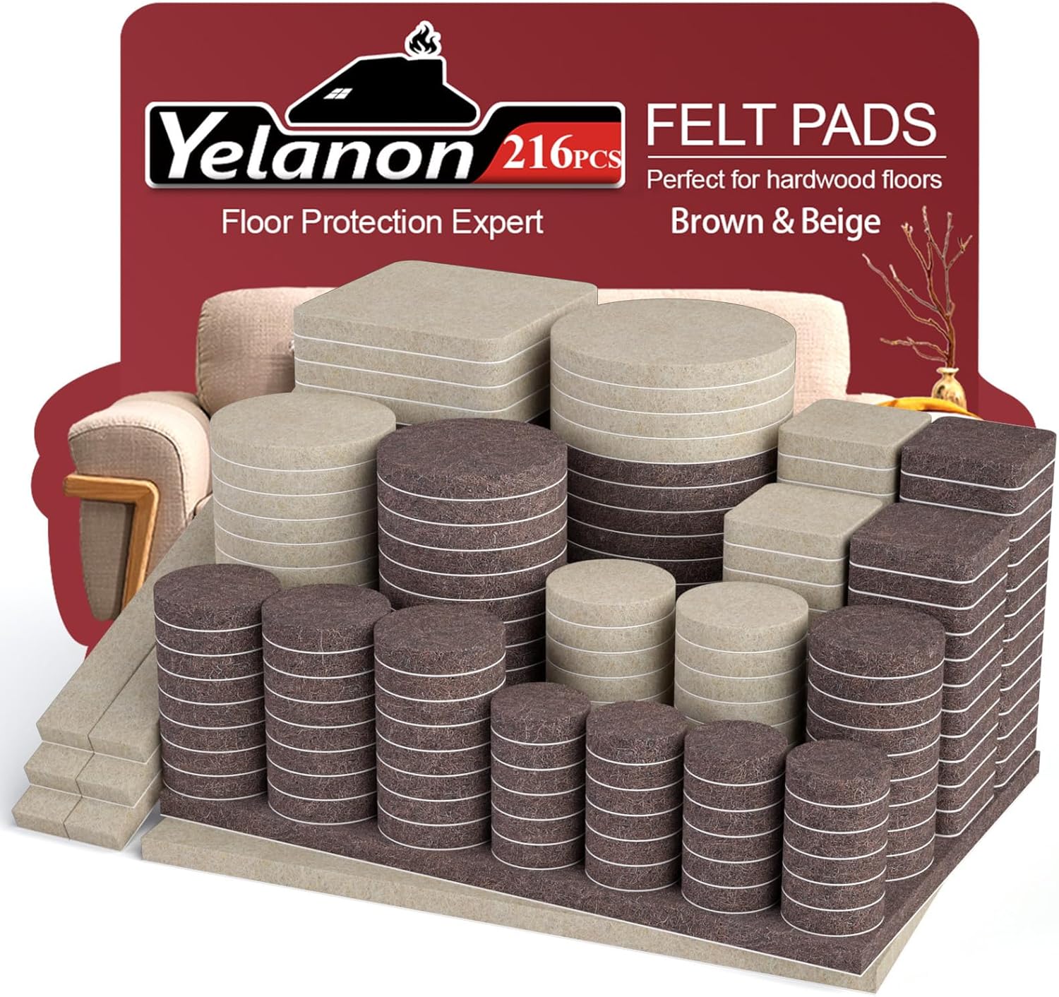 Yelanon_Felt_Furniture_Pads_for_Hardwood_Floors_-216_Pcs_Premium_Felt_Pads_for_Chair_Legs,_Floor_Protectors_for_Furniture,_Beige_&_Brown