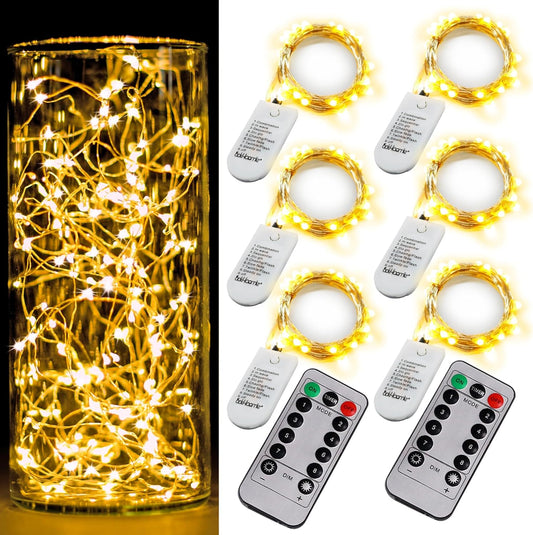 6_Pack_Fairy_Lights_Battery_Operated_with_Timer_2PCS_Remote_LED__Twinkle_Lights_Waterproof_Silver_Wire_Fireflies_Lights_DIY_Mason_Jar_Wedding_Party_Christmas_Centerpiece_Table_Deco