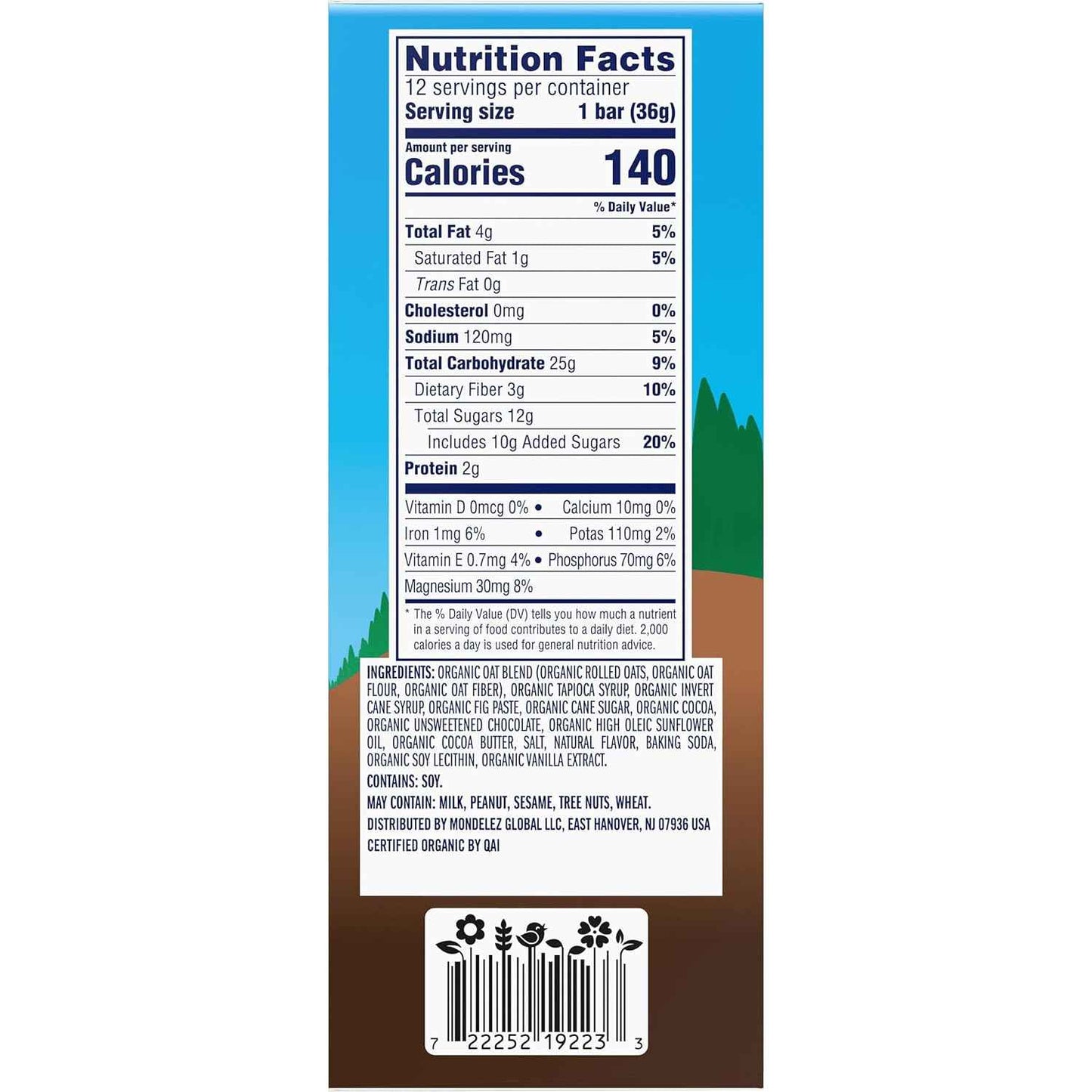 Zbar - Chocolate Brownie - Soft-Baked Energy Snack Bars - Non-GMO - 11g Whole Grains - USDA Organic Granola Bars (12 Pack)