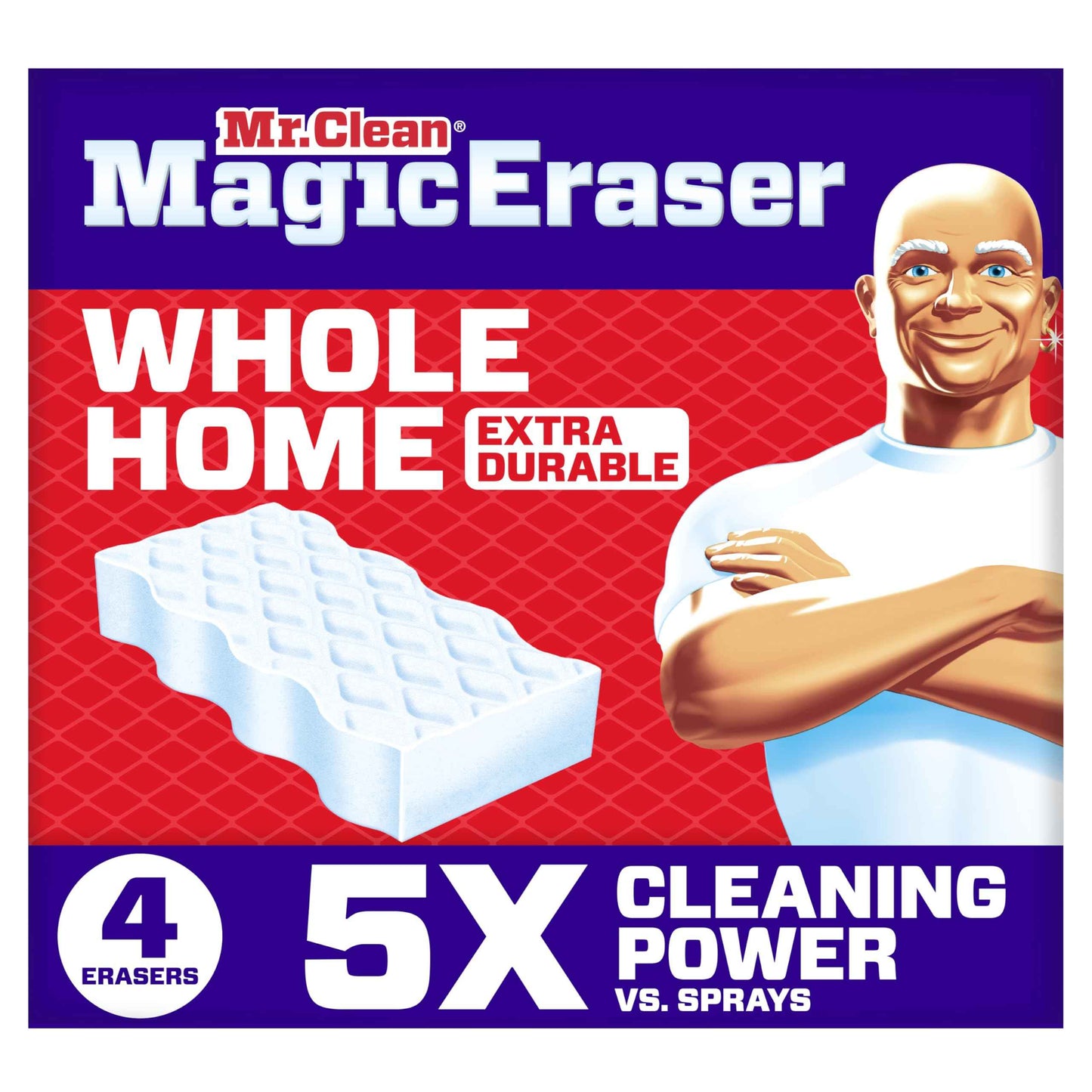 Mr. Clean Magic Eraser Sponge, All Purpose Cleaner, Cleaning Scrubber, Wall, Sneaker, Kitchen, Bathroom, Shower Cleaner, Cleaning Supplies, Melamine Sponge, Cleaning Pads, Extra Durable