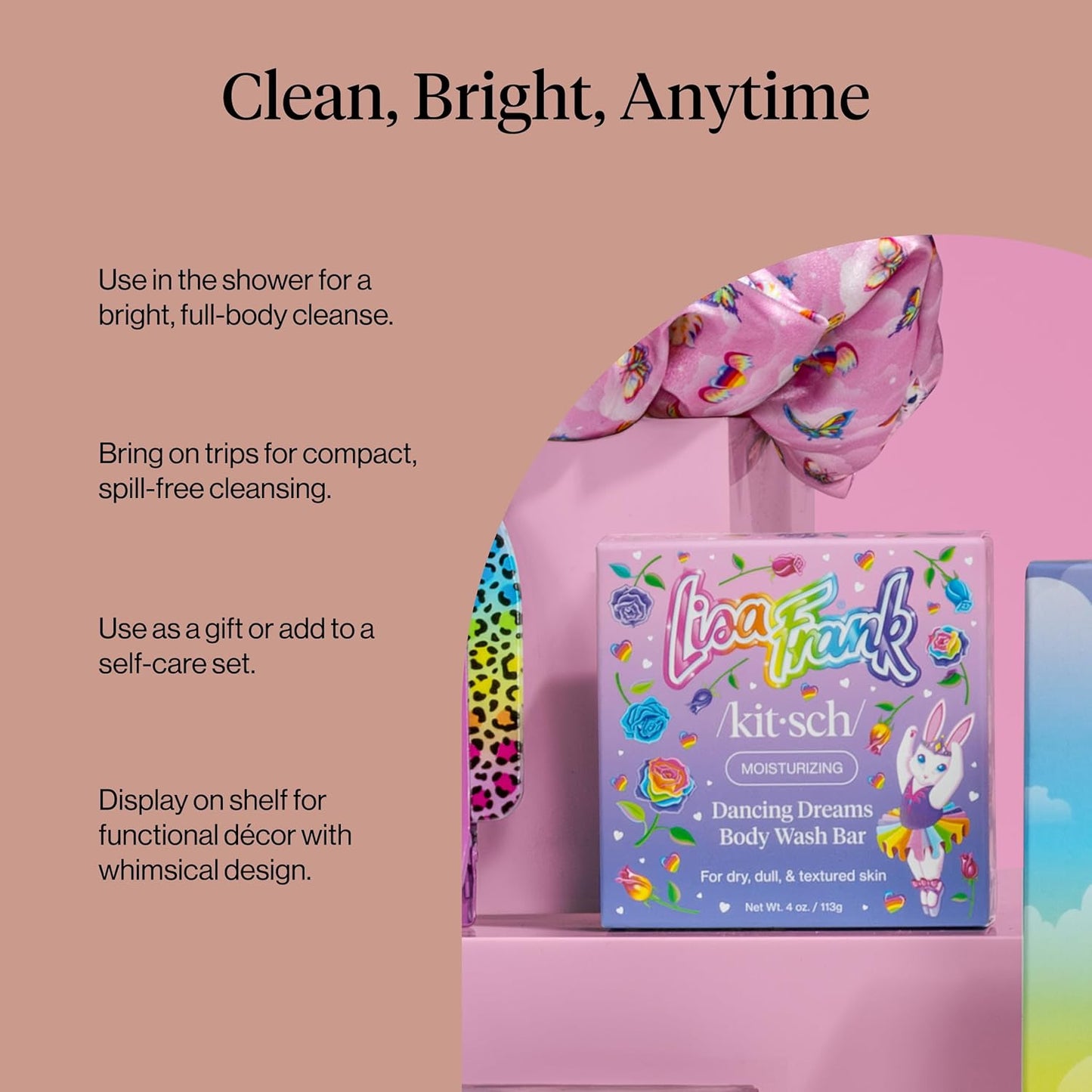 Kitsch_x_Lisa_Frank_Dancing_Dreams_Shea_Butter_Body_Wash_Bar_–_Gentle_Exfoliating_Body_Wash_with_Apricot_Seeds_–_Moisturizing_Bar_Soap_Cleanser_for_Soft,_Smooth_Skin_–_Eco-Friendly_Skin_Care_-_4oz
