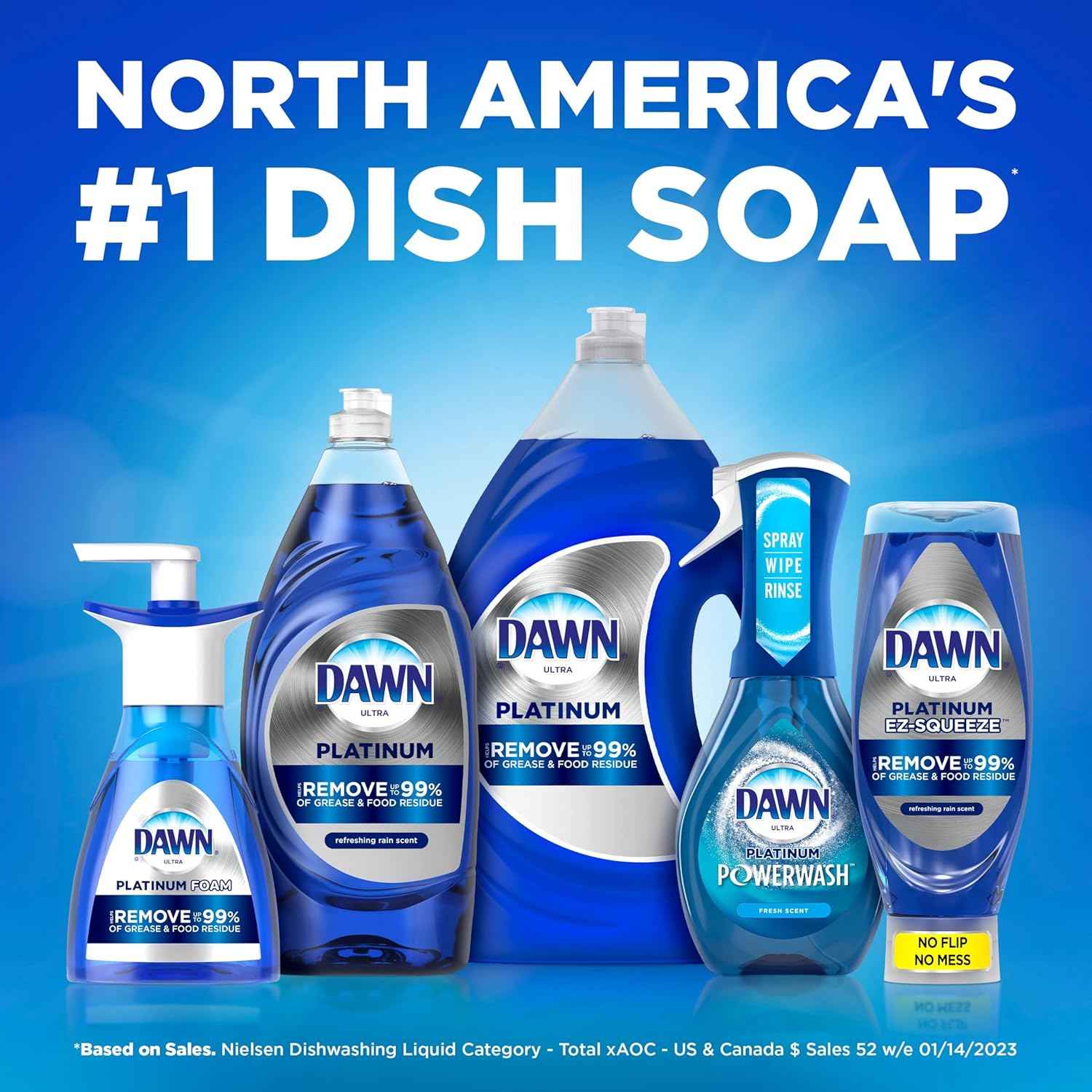 Dawn Dish Soap, Direct Foam Dishwashing Foam, Refill, Fresh Rapids Scent, 30.9 Fluid Oz (Pack of 6)