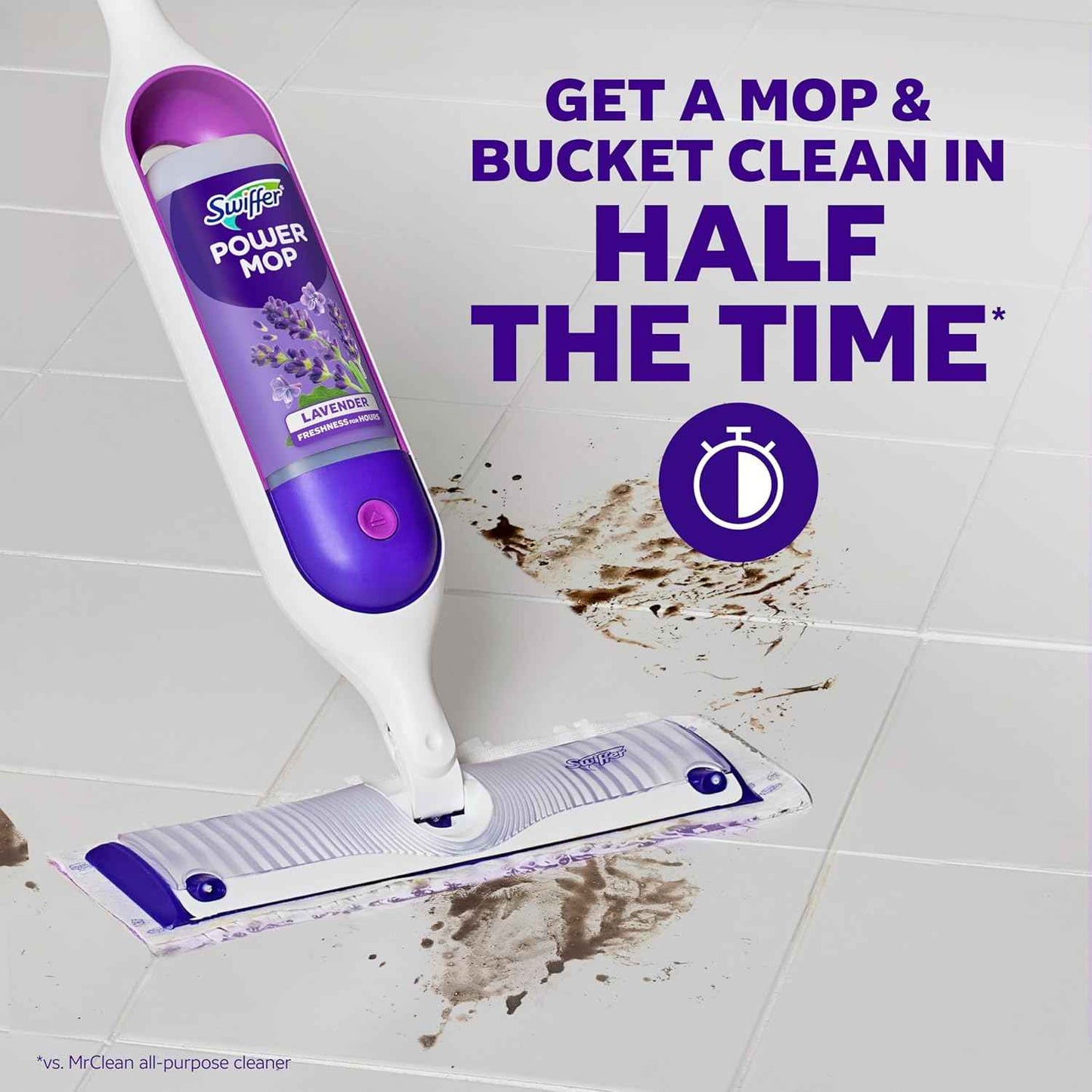 Swiffer PowerMop Floor Cleaning Solution with Lavender Scent, Triple Pack