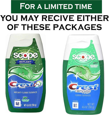 Crest Complete Whitening Plus Scope Tartar Control Toothpaste, Minty Fresh Liquid Gel, 4.6 Oz (130g)
