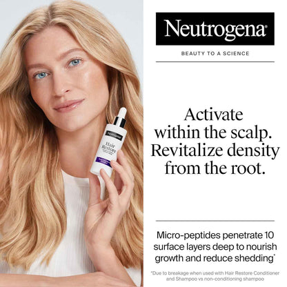 Neutrogena Hair Restore Advanced Growth Support Serum, Hair & Scalp Treatment with Micro-Peptide XP Complex, Revitalize Roots, 1.7 fl. oz
