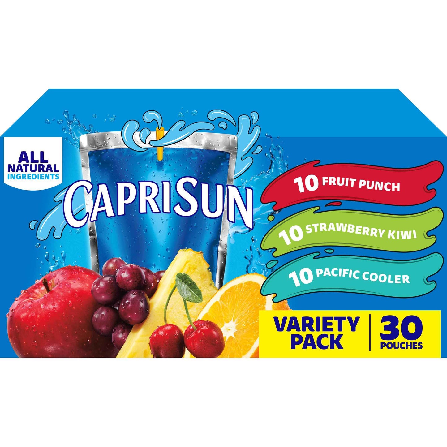 Capri Sun Flavored Juice Drink Blend from Concentrate with Other Natural Flavor Juice Drink Blend, for Strawberry Kiwi, All Natural Ingredients