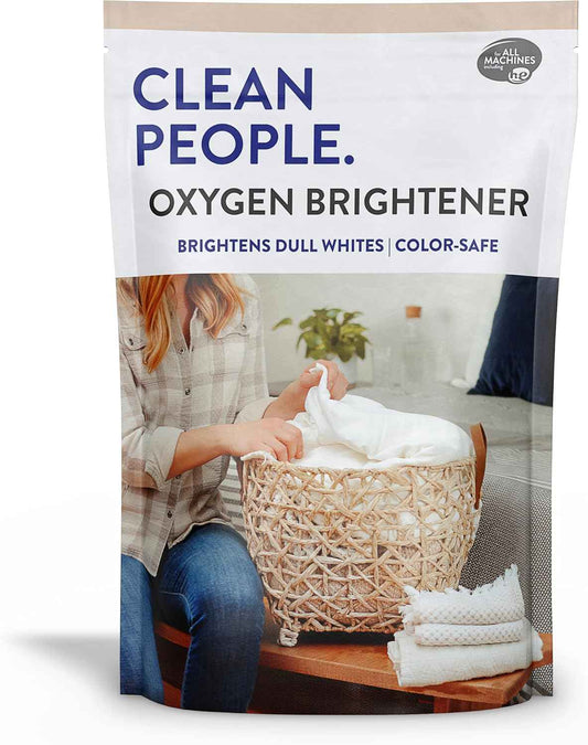 The Clean People Oxygen Brightener Stain Remover | Bleach Alternative, Simple Ingredients, Brightens Dull Whites AND Colors