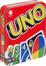 UNO Flex Card Game for Family Night Where Cards Change Color When Flexed in Collectible Tin Box