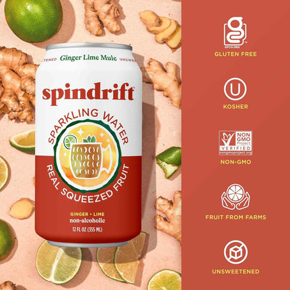 Spindrift Sparkling Water, Made with Real Squeezed Fruit, 12 Fl Oz Cans