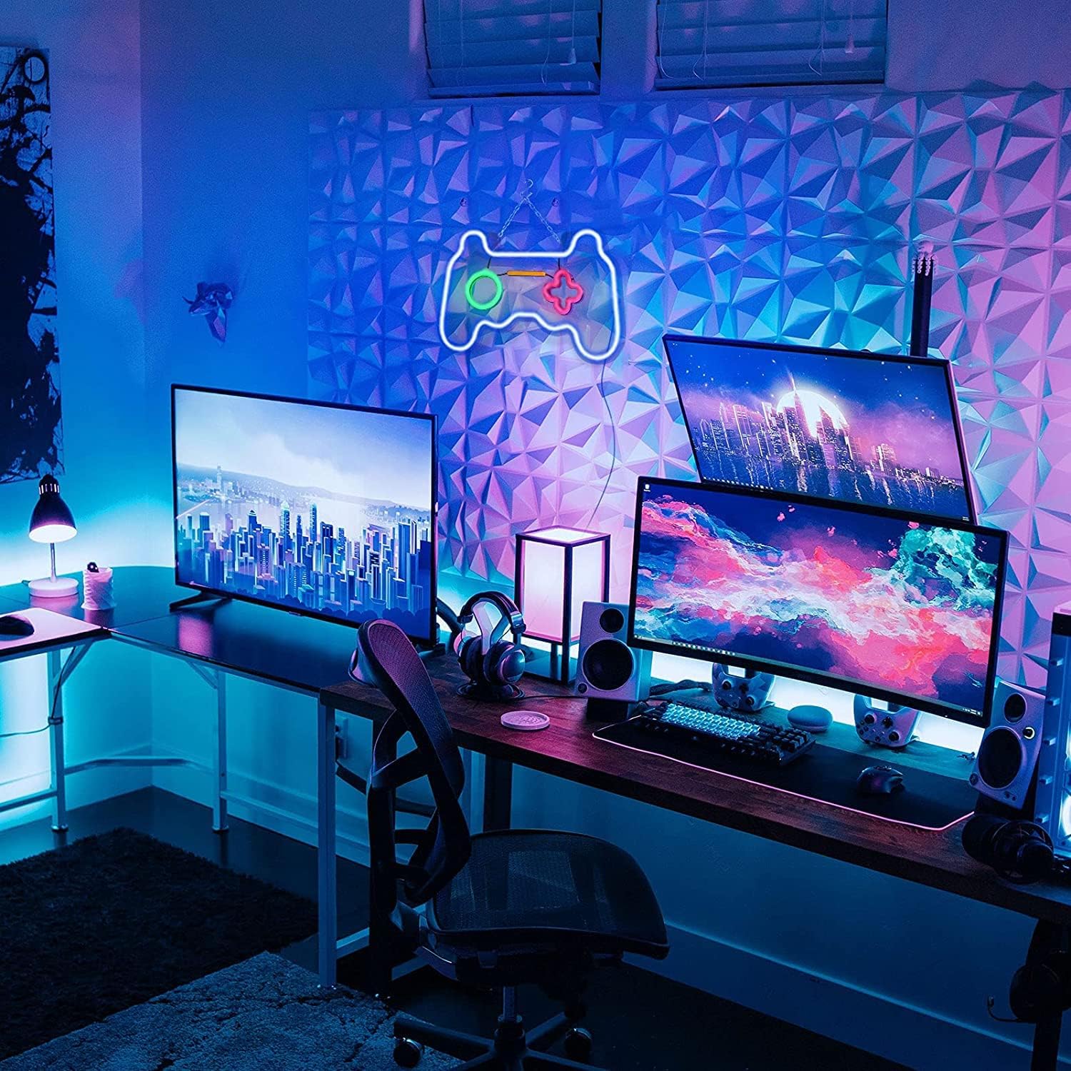 Led_Dimmable_Neon_Signs_Wall_Decorations_For_Living_Room|Bedroom_Gamepad_Controller_Shape_Lights_Game_Room_Decor_Accessories_Cool_Teen_Boys|Girls|Kids_Gamer_Gifts