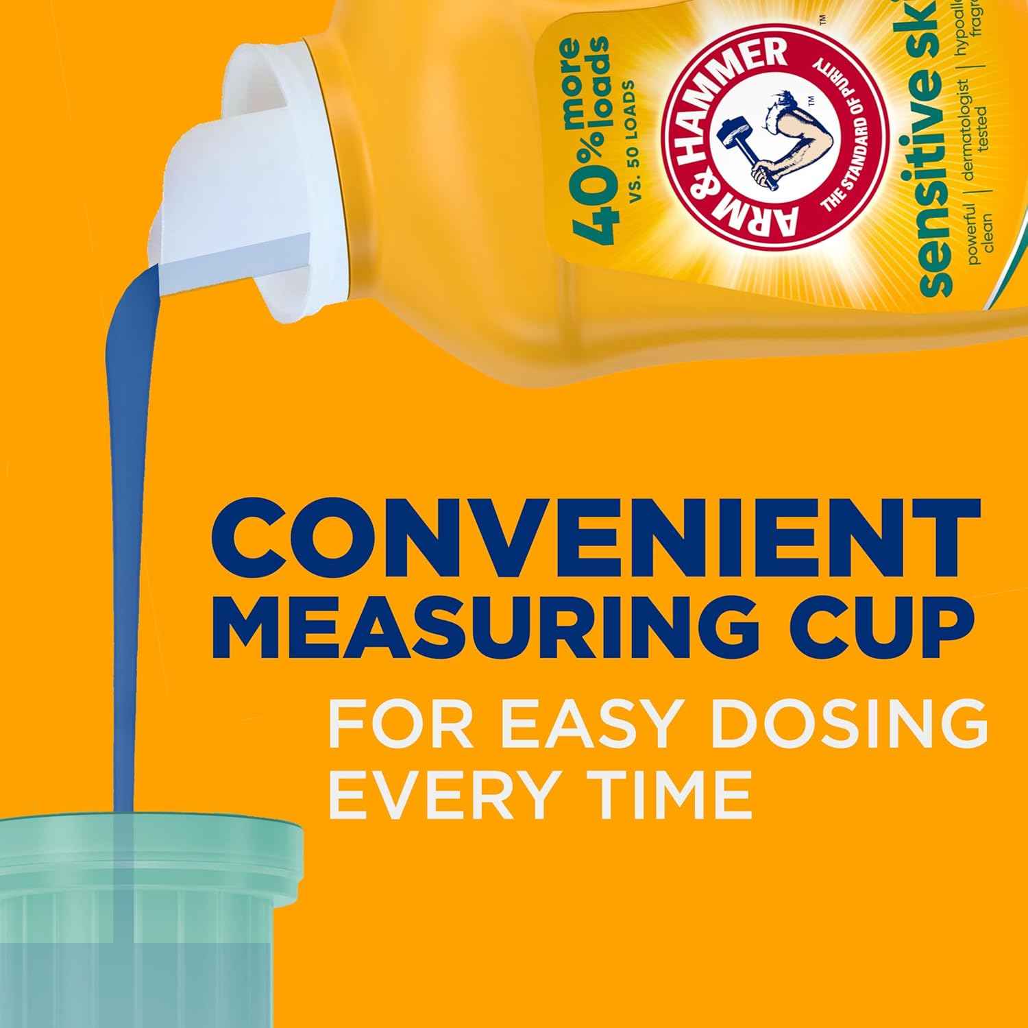 ARM & HAMMER Sensitive Skin Liquid Laundry Detergent, Fresh Scent
