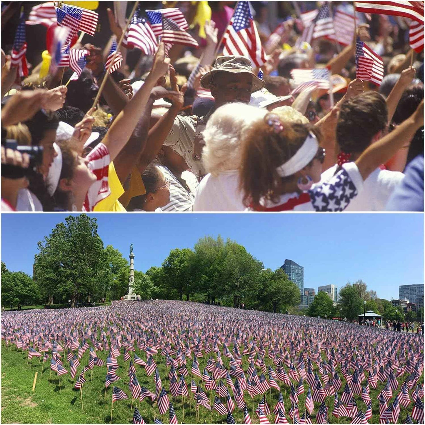 American Flags for Outside, 250th Anniversary USA Stick Flag with Handheld and Grounded Multi-Purpose Flagpole, Memorial Day, 4th of July Decorations, Patriotic Decorations