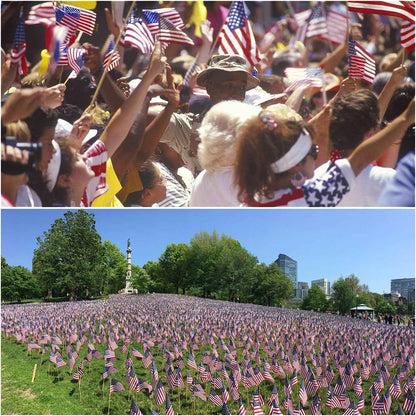 American Flags for Outside, 250th Anniversary USA Stick Flag with Handheld and Grounded Multi-Purpose Flagpole, Memorial Day, 4th of July Decorations, Patriotic Decorations