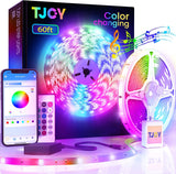 60ft/100ft/120ft Bluetooth LED Strip Lights,SMD 5050 Music Sync LED Lights Strip,RGB Color Changing LED Lights with Remote,Smart Phone APP Control,LED Lights for Bedroom,Ceiling,Room DIY