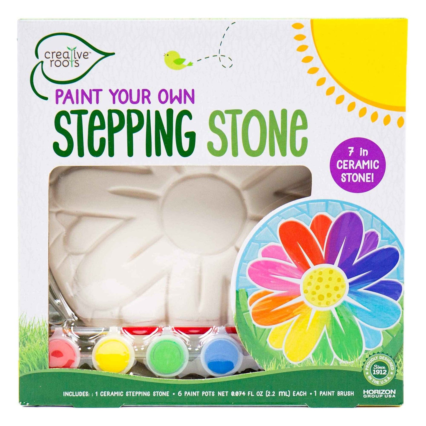 Creative Roots Paint Your Own Garden Stone, Craft Kits, Stepping Stones Kit for Kids, Ceramics to Paint, Ages 6+