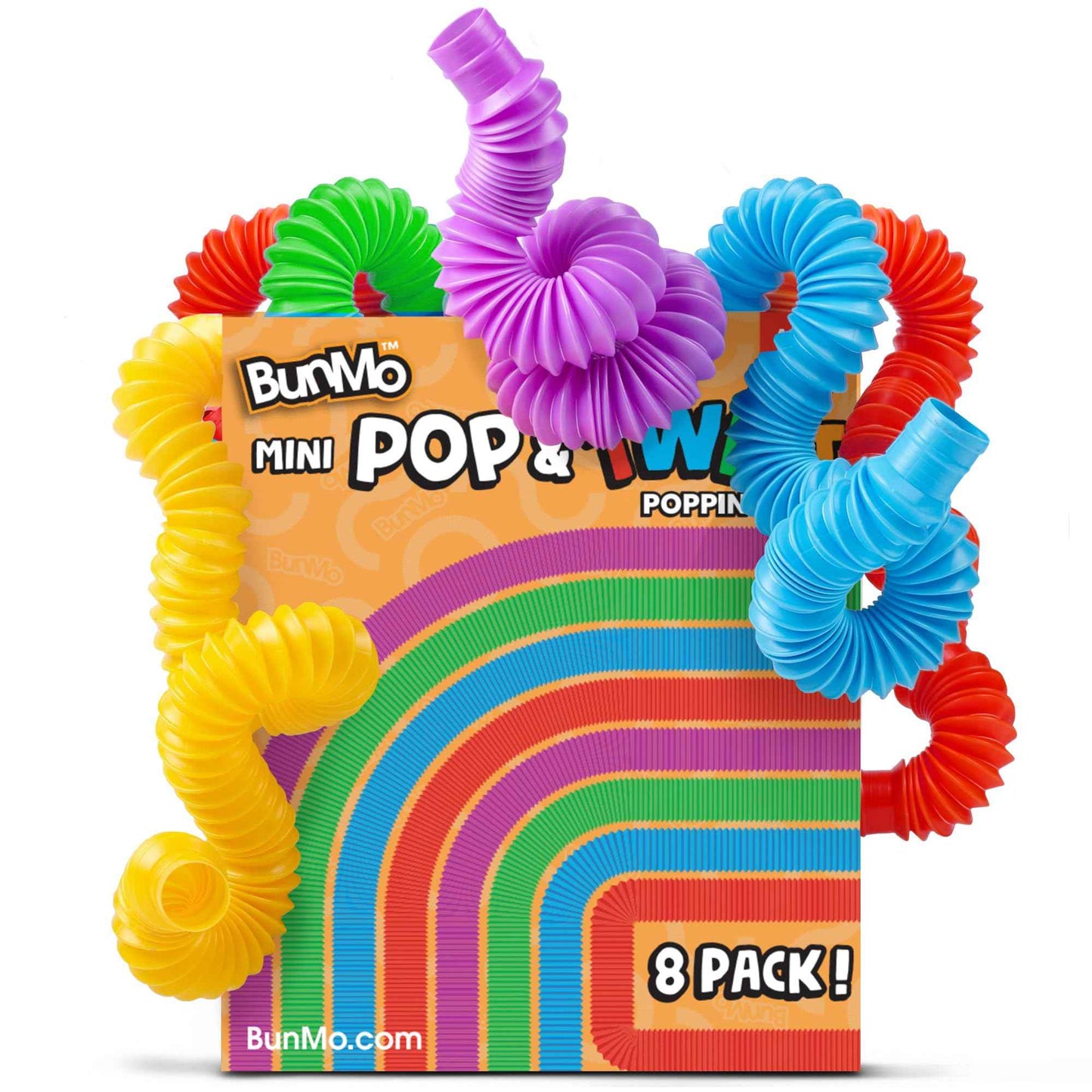 BUNMO Easter Basket Stuffers - Pop Tubes - Fidget Sensory Toys - Creative Learning - Hours of Fun for Kids - Easter Basket Stuffers for Toddler- Tons of Ways to Play - Non-Mouthable 3+