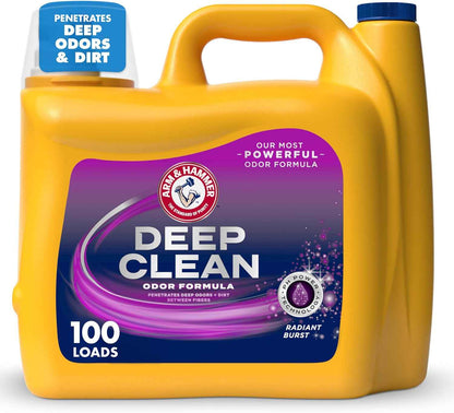 ARM & HAMMER Deep Clean Odor Formula Liquid Laundry Detergent, Radiant Burst Scent
