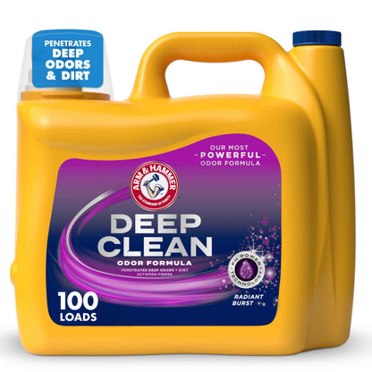 ARM & HAMMER Deep Clean Odor Formula Liquid Laundry Detergent, Radiant Burst Scent