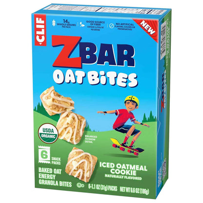 Zbar Oat Bites - Baked Oat Energy Granola Bites - USDA Organic Snacks for Kids - 14g Whole Grains (6 Snack Packs)