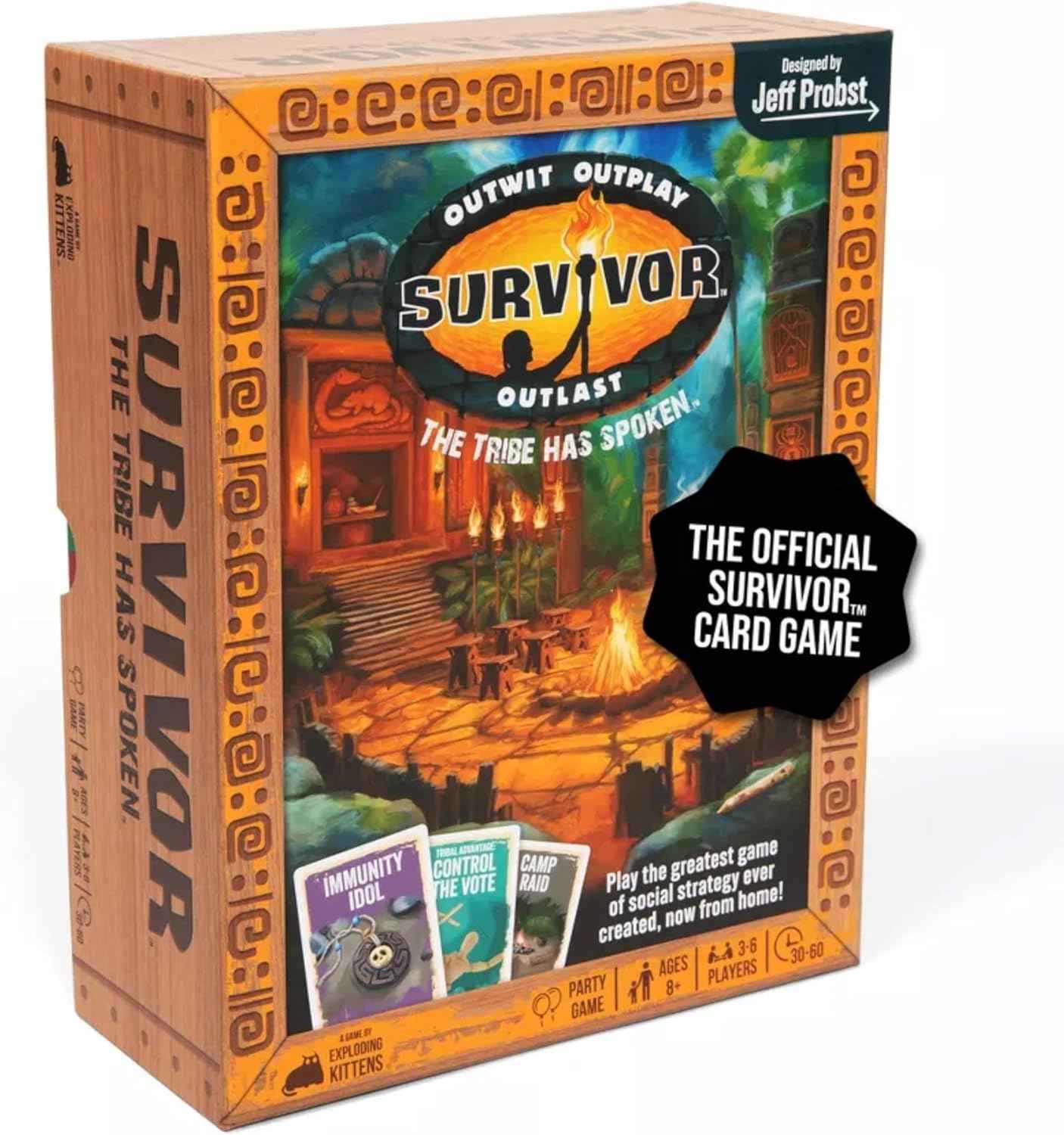 Exploding Kittens Survivor: 3-6 Players - Ages 8+ - 30 Minutes to Play - Official Card Game for Survivor Fans - Family Game Night, Card Game