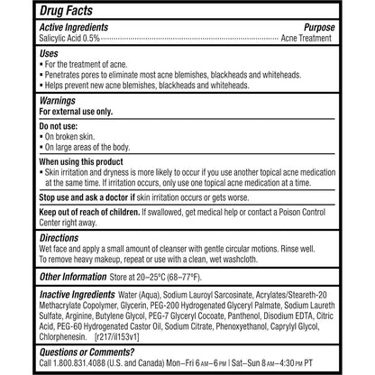 Paula's Choice CLEAR Pore Normalizing Facial Cleanser, Acne Daily Face Wash, Salicylic Acid Face Cleanser for Clogged & Enlarged Pores, Redness, Suitable for Blackhead-Prone Skin Fragrance Free