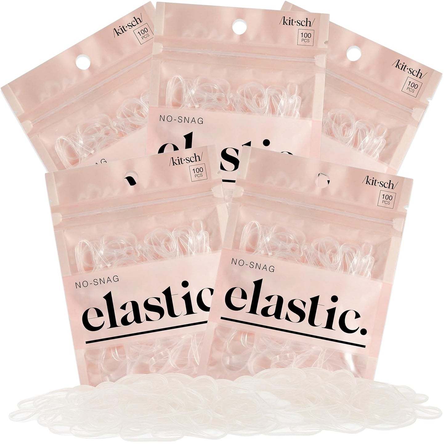 Kitsch_Hair_Ties_No_Damage_for_Kids,_Teens_and_Women_-_Rubber_Bands_for_Hair_Styling_|_No_Snag_Hair_Elastics_|_Daily_Hair_Accessories_|_Ideal_Gifts_for_Women_-_500pcs_(Clear)