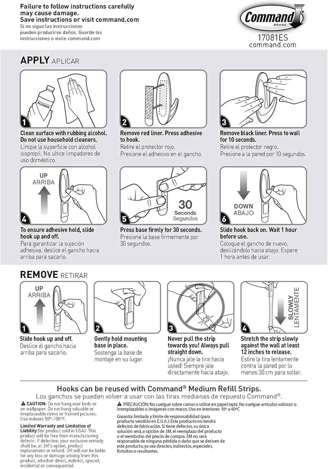 Command Medium Designer Hooks, Damage-Free Hanging Wall Hook with Adhesive Strips, No Tools Great for Hanging, Organization and Storage, Holds up to 3 lb
