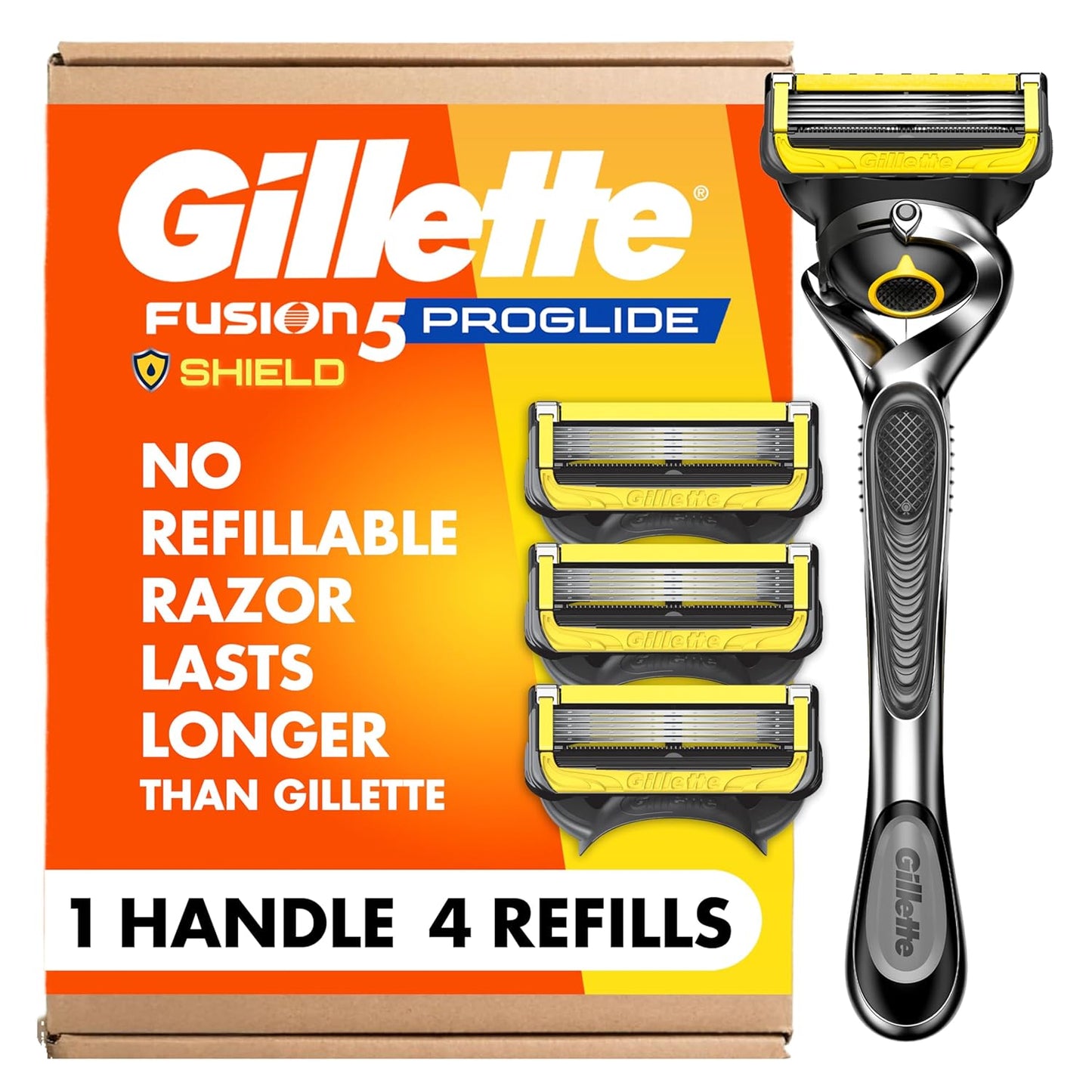 Gillette_ProGlide_Shield_Men's_Razor,_5-Blade_Razor_with_Precision_Trimmer,_1_Handle_and_4_Refills