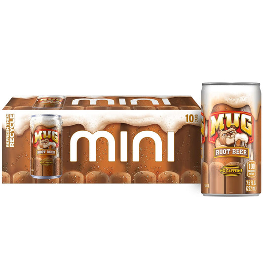 Mug_Root_Beer_Soda,_7.5_Ounce_Mini_Cans,_10_Pack