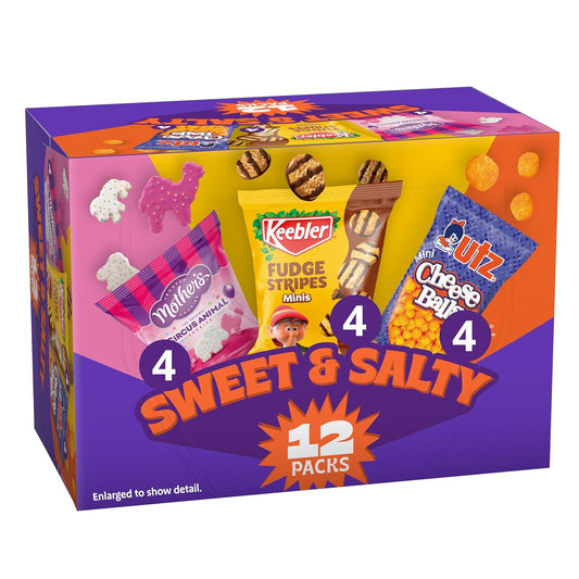 Keebler_Sweet_&_Salty_Mix,_Keebler_Fudge_Stripes,_Mother's_Circus_Animals,_Utz_Mini_Cheese_Balls,_1_Oz._(Pack_of_12)