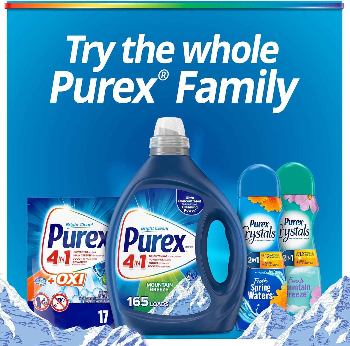 Purex Fresh Mountain Breeze Liquid Detergent – 82.5 fl oz, 165 Loads, Ultra-Concentrated