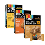 KIND Breakfast Bars Variety Pack, Gluten Free, Low Sodium, Healthy Snacks, Honey Oat, Almond Butter, Peanut Butter, 3-8g Protein