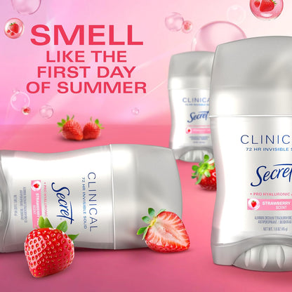 Secret_Clinical_Strength_Antiperspirant_Deodorant_for_Women,_3X_Stress_Protection,_72hr_Sweat_&_Odor_Protection,_Pro-Hyaluronic_Acid,_Invisible_Solid,_Strawberry_Summer_Fizz_Scent,_1.6_oz