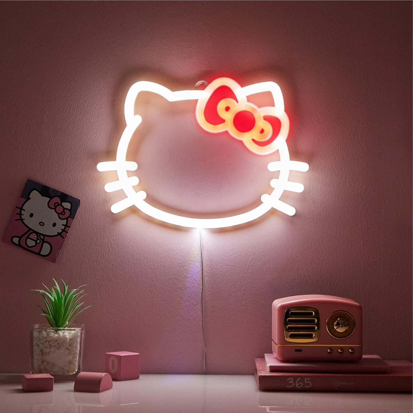 Idea_Nuova_Hello_Kitty_LED_Neon_Wall_Light,Figural_Light-Up_Wall_Hanging_Decor,Battery_Operated,10"_W_x_7"_H,Cute_Night_Light_for_Kids_Bedrooms